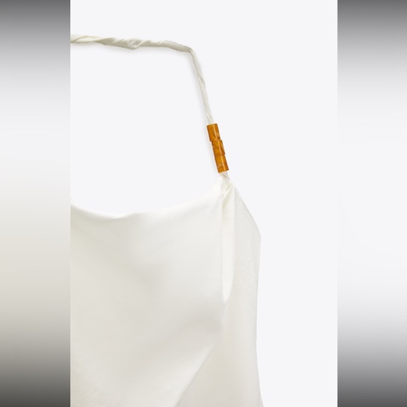 ZARA beaded mini dress in cream - Picture 4 of 8